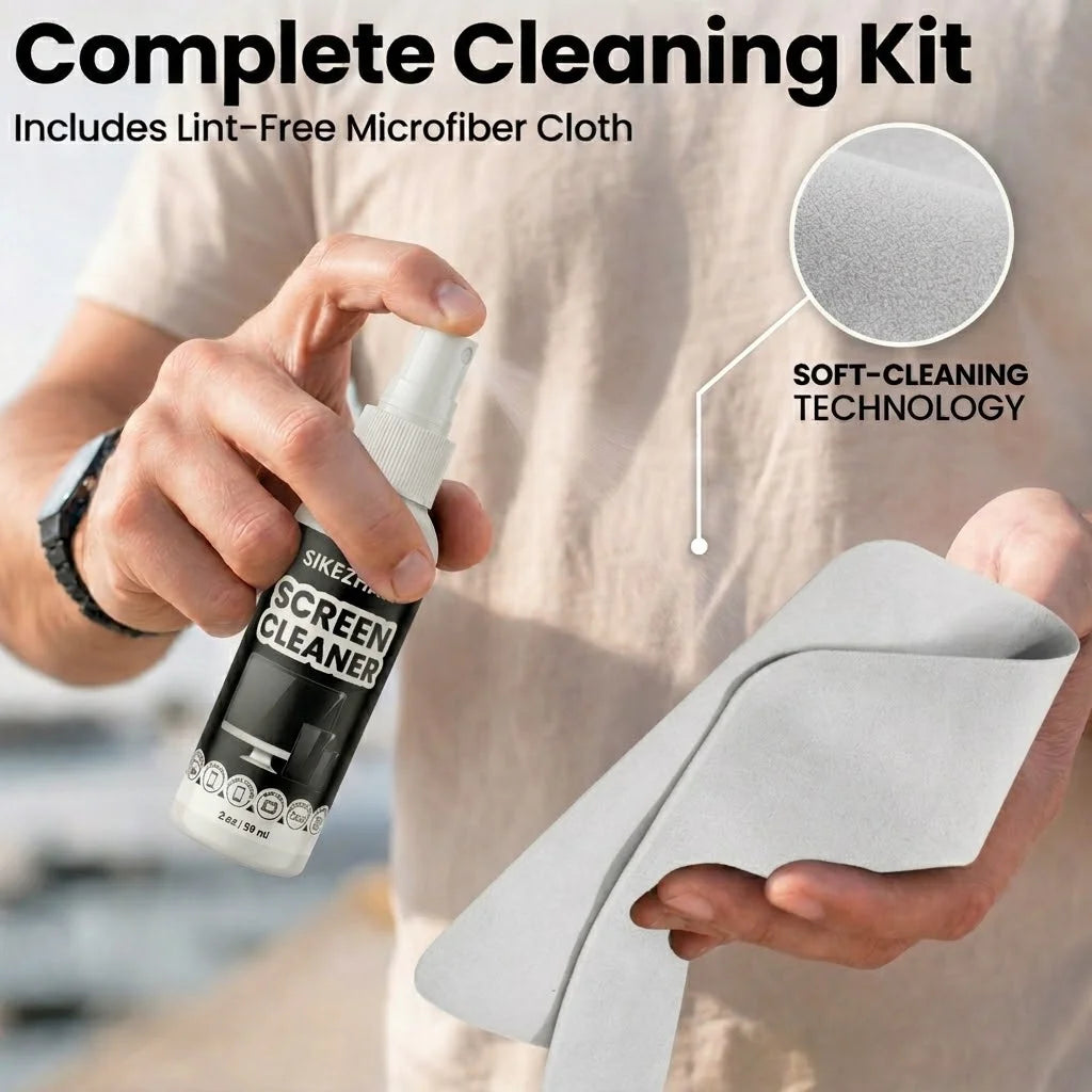 Screen Cleaner Kit Spray with Microfiber Polishing Cloth Streak Free Cleaning Solution for MacBook iPad Laptop TV Display