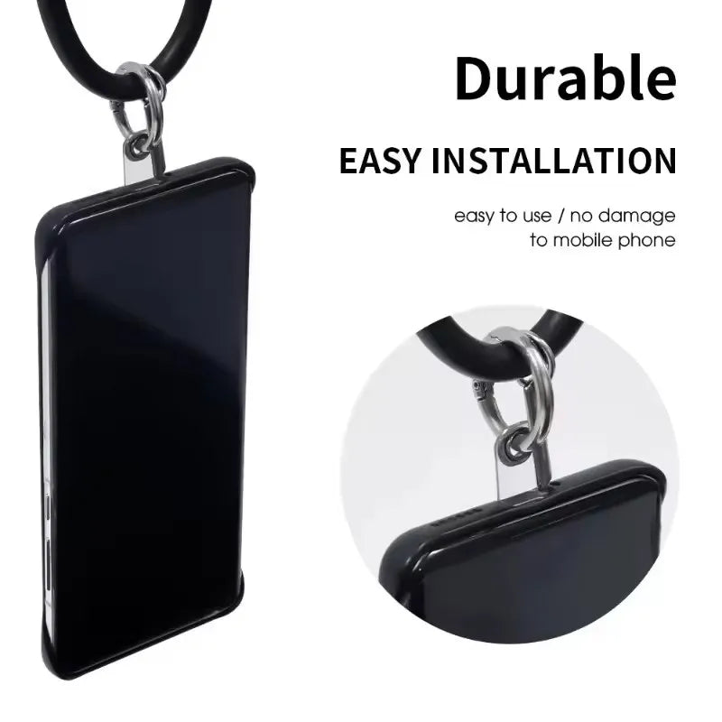 1-30pcs Strong Transparent Phone Lanyard Cads Universal Mobile Phone Flexible Tether Tabs Clear Hanging Strap Patches Cord Clip