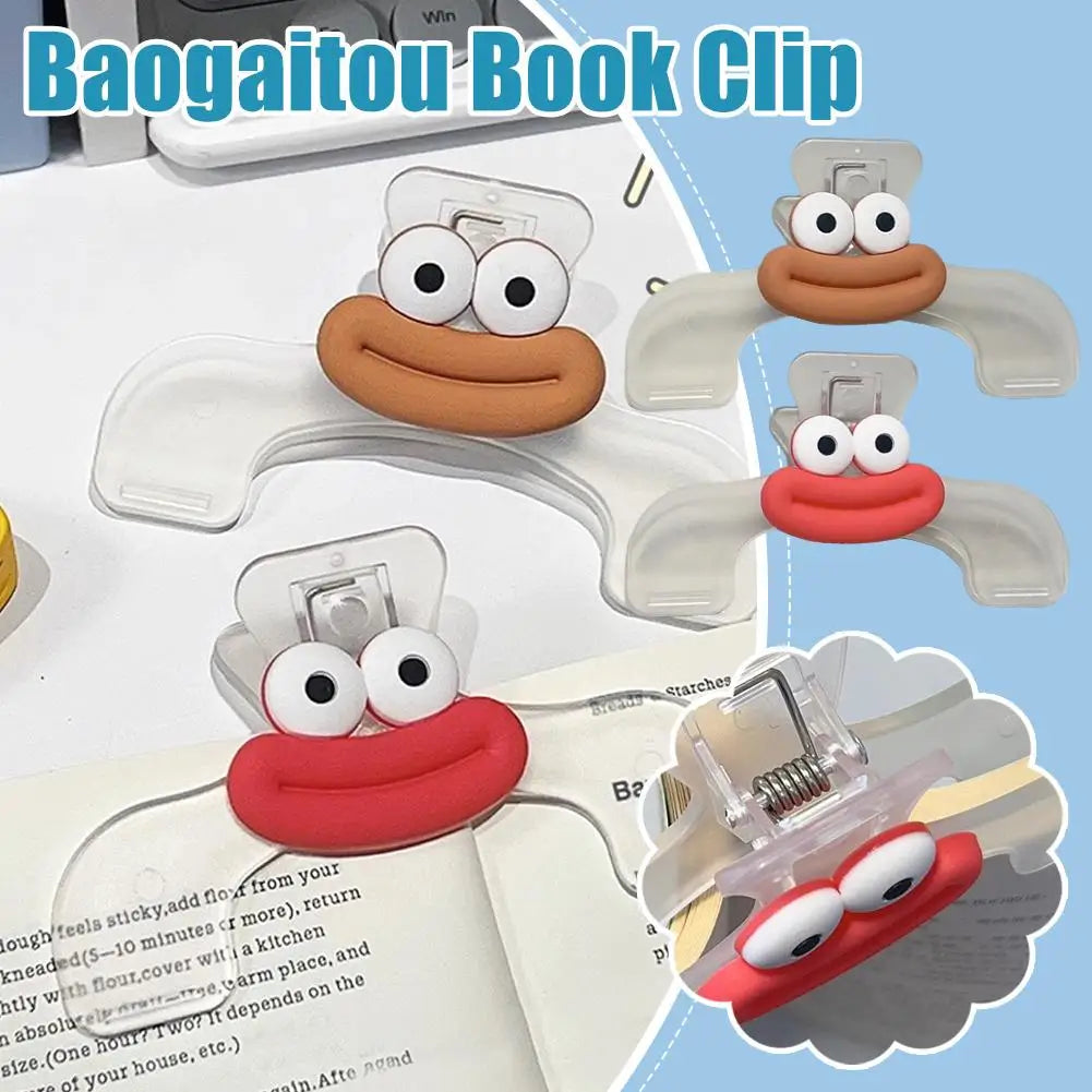 Funny Book Folder Clip Simple Reading Aid Fixed Book Holder Creative Design Practical Note Holder For Bookstore Kawaii Paperclip