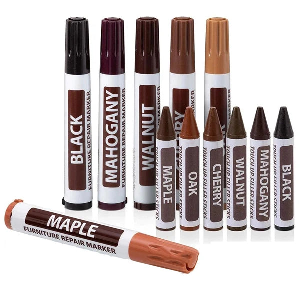 Wooden Furniture Repair Pen Touch Up Markers & Filler Sticks Wood Scratch Restoration Kit Patch Paint Pen Wood Composite Repair