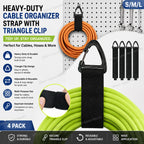 Heavy Cable Cord Storage with Triangle Buckle Wire Manager Power Cord Management Nylon Belt Keychain Straps for Cable Hoses