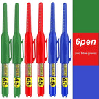 1-12 PCS 45mm Tip Waterproof Long Head Marker Pen Quick-Dry Ink for Woodworking Construction, Deep Hole White Black Red Blue