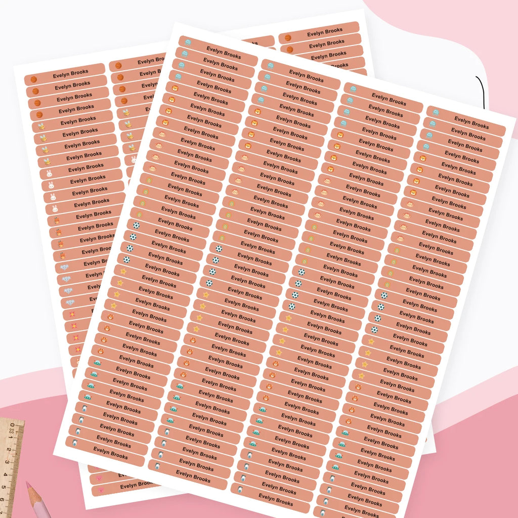 280PCS Personalized Name Stickers Long Strip Pencil Labels Custom Waterproof Self Adhesive Name Labels for Bottles Notebooks