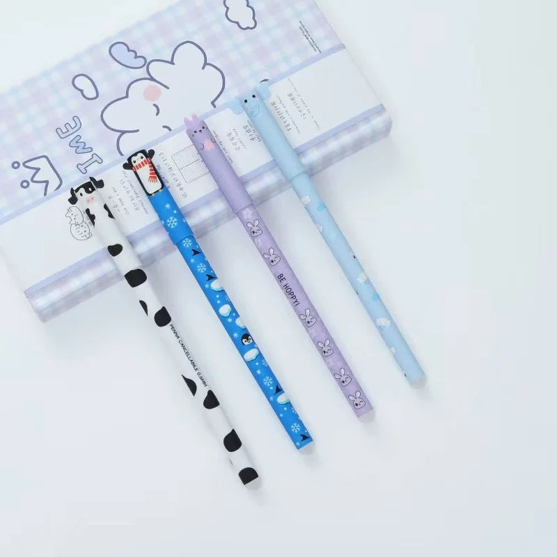 4/8pcs Colors Erasable Gel Pens with Erase Ink Cute Animal Pen Colours 0.5mm/0.7mm Tip Fine Ballpoint Pen for School Office Gift
