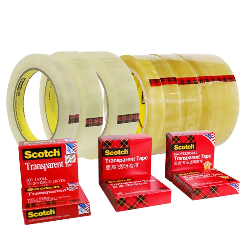 3M Scotch Transparent Tape 600 Tape 600P Ink Adhesion Test Tape Large Roll 19/12.7Mm Packing Home Office Use