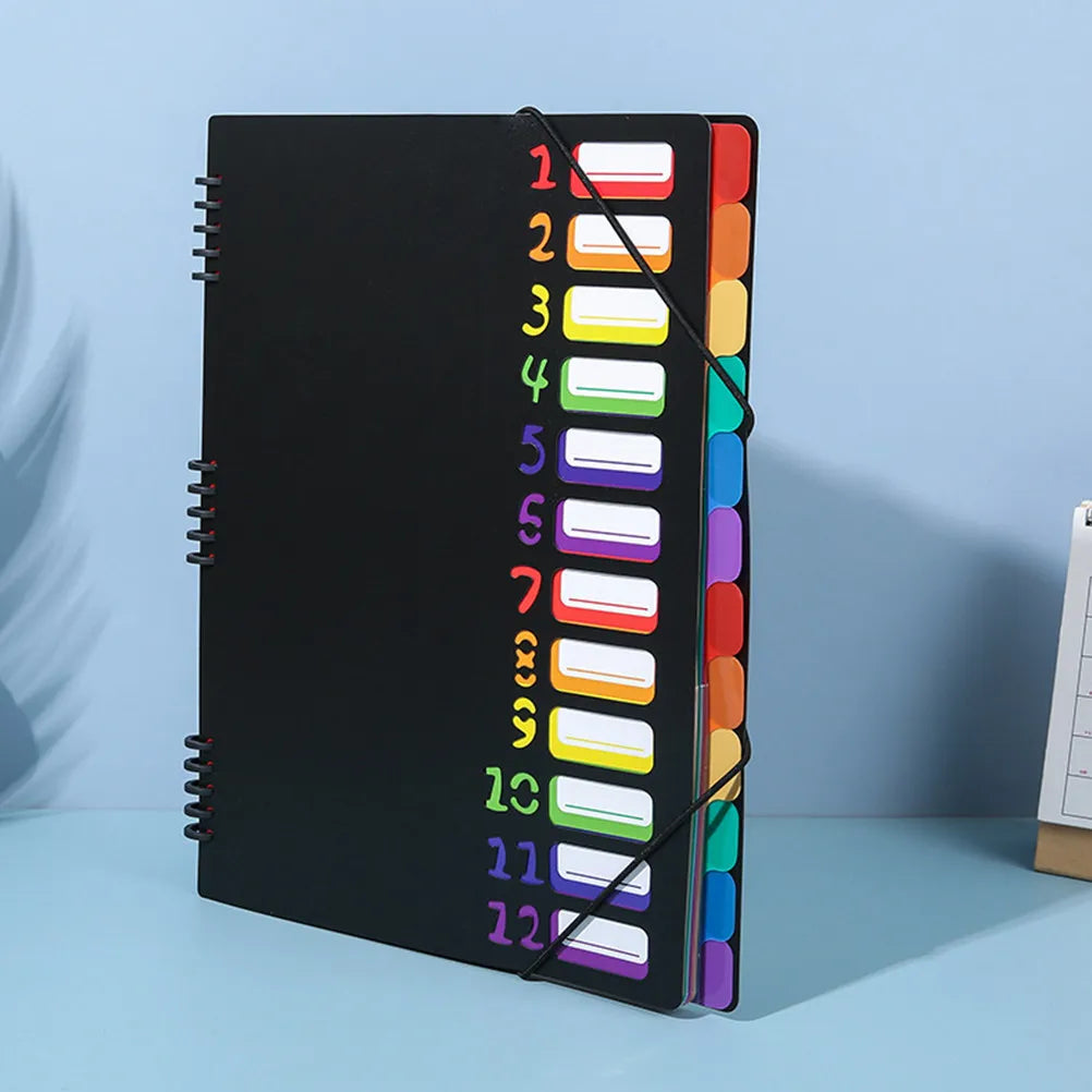 24 Pockets File Folder Organizer A4 Plastic Expanding Accordion Document Folder Elastic Band Closure Office School Home Filing
