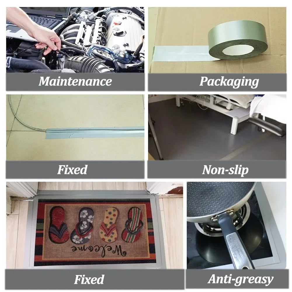 1 Roll of High Adhesive Silver Gray Cloth Tape, Carpet Tape, Single-Sided Waterproof, Heavy-Duty Packaging Tape, 10 Meters