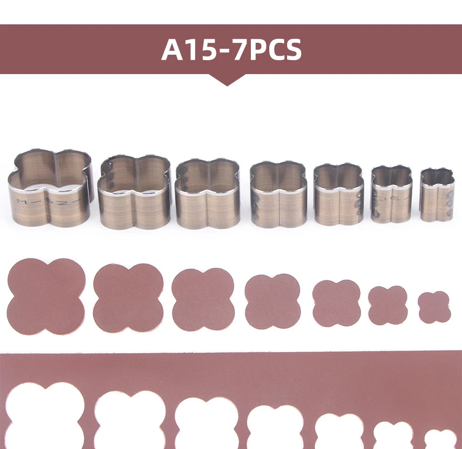 7Pcs Leather Die Cutter Hollow Punching Tool Cutting Mold Punching Die Set for Handmade DIY Leather Craft 20/25/30/35/40/45/50mm