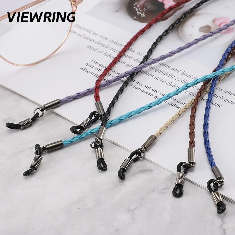 Multi Color Braided Leather Eyeglass Strap Anti Lost Sunglasses Lanyard Non Slip Eyewear Chain Neck Cord Holder For Men Women