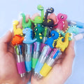 10Pcs/Lot Cute Cartoon Dinosaur Mini 4 Color Ballpoint Pen Kawaii Four Colors Pens School Office Supplies Kids Stationery Gifts