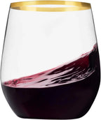 4-40Pcs 12oz Plastic Wine Glasses Disposable Stemless Wine Glasses for Party Reusable Clear Plastic Cups Shatterproof