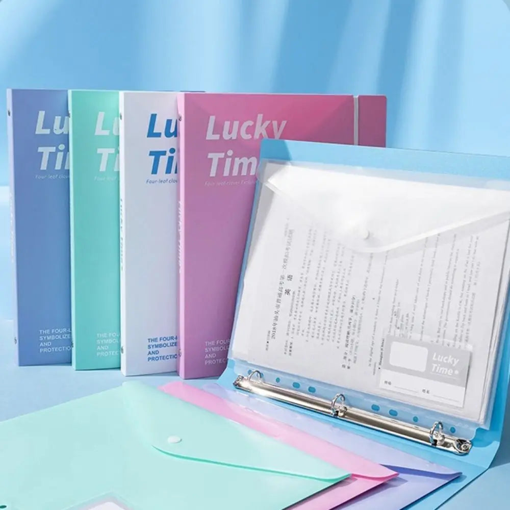 New PP A4 File Folder 3 Hole Dustproof Binder Folders Large Capacity Waterproof Loose-leaf Folder School Supplies