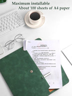 1pcs Leather A4/A5 File Bag Waterproof Wear-resistant Ultra-large Capacity Folder Business Office School File Storage Supplies