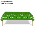 Football Party Tablecloth Decorations Soccer Ball Theme Party Supplies Disposable Table Cover Tableware Set Kids Birthday Party