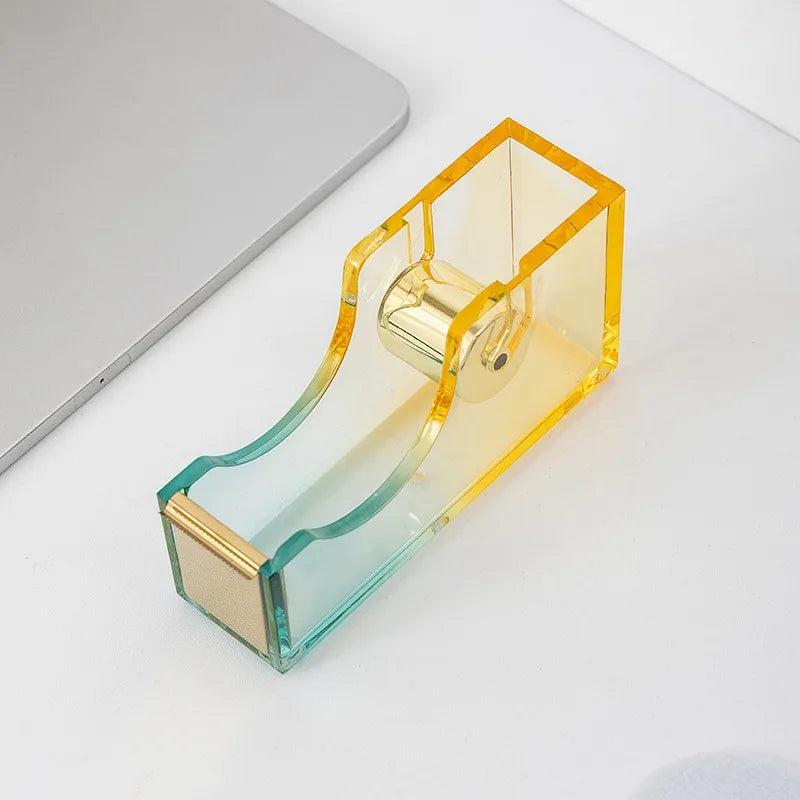 Mingqiang Cross-border Transparent Acrylic Tape Base Tape Cutting Machine Desktop Office Supplies Gift Set