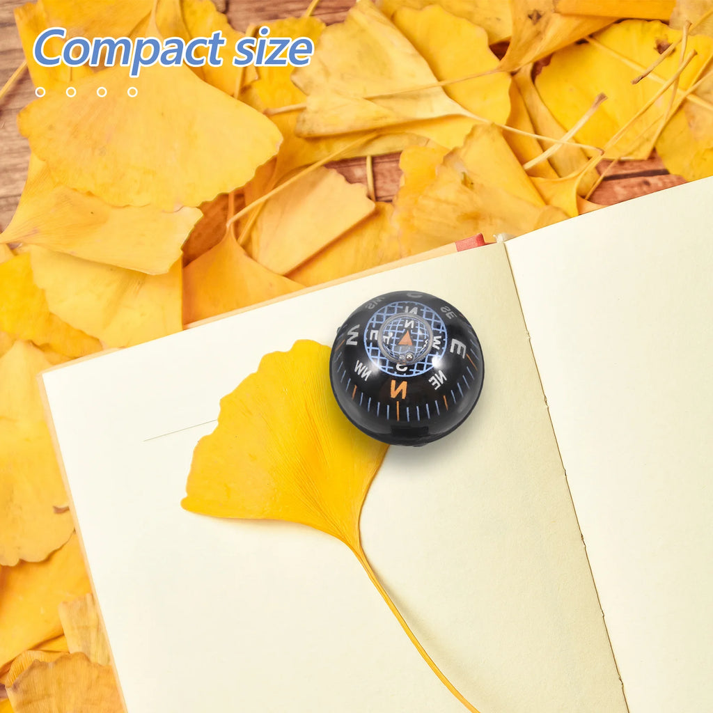 Mini Spherical Compass Black Dashboard Ball Compass for Cars Motorcycles Boats Accurate Navigation Tool for Outdoor Adventures
