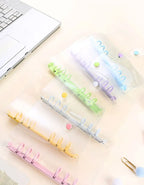 Lightweight Pvc Loose-Leaf Shell 6 Holes A6 Transparent Loose-Leaf Shell, Color Clip, Simple Candy Color Album Shell
