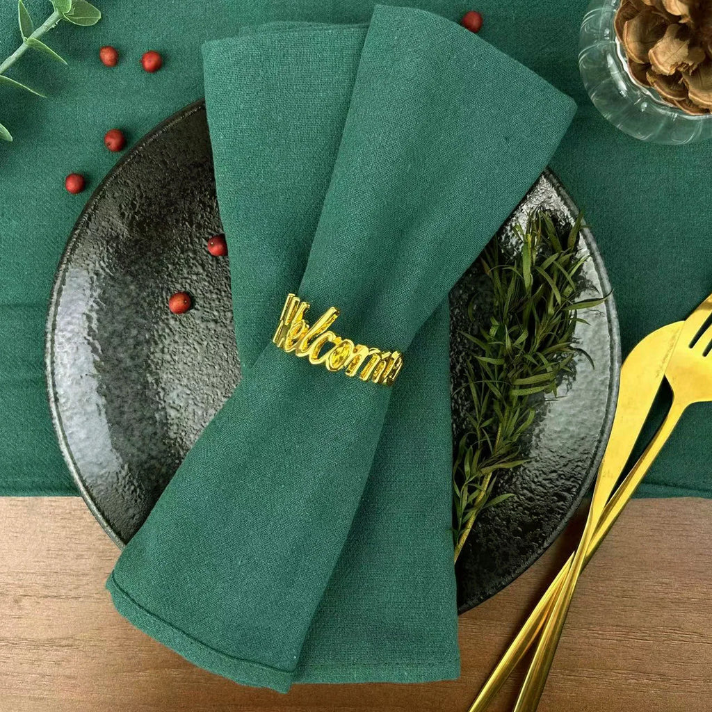 4PCS Christmas Red Cloth Napkins Washable 30x45cm 100% Cotton Fabric Tea Towel for Dinner Wedding and Parties Decor