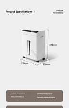 High-capacity Office Shredder with Five-level Security and Shredding Function It Can Shred Large Volumes of Documents and CDs