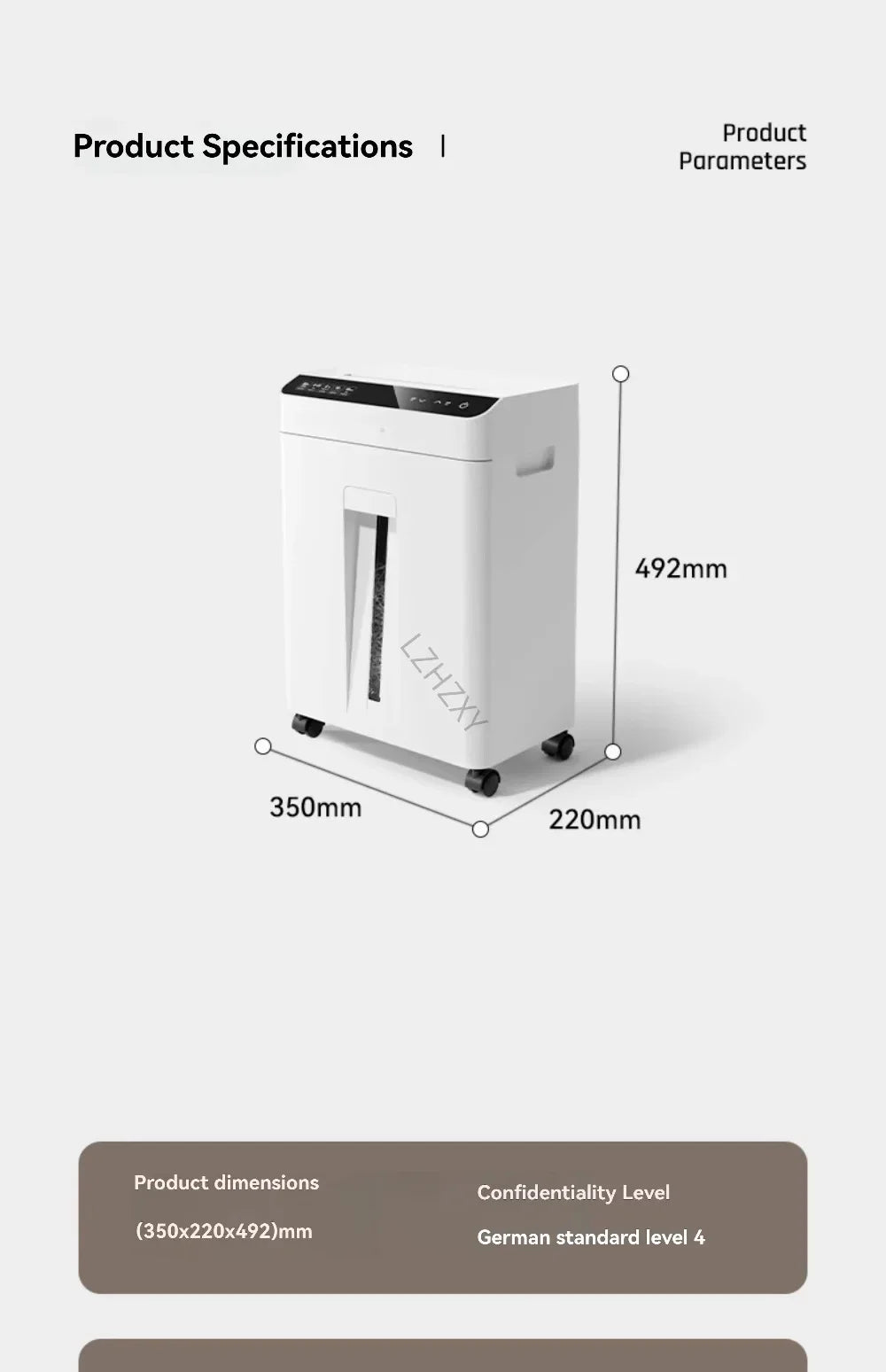 High-capacity Office Shredder with Five-level Security and Shredding Function It Can Shred Large Volumes of Documents and CDs