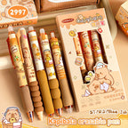 Capybara Erasable Pens 6pcs Refillable Ink Gel Pen Smudge-Free Cute Animal School Supplies for Students Office Stationery Gifts
