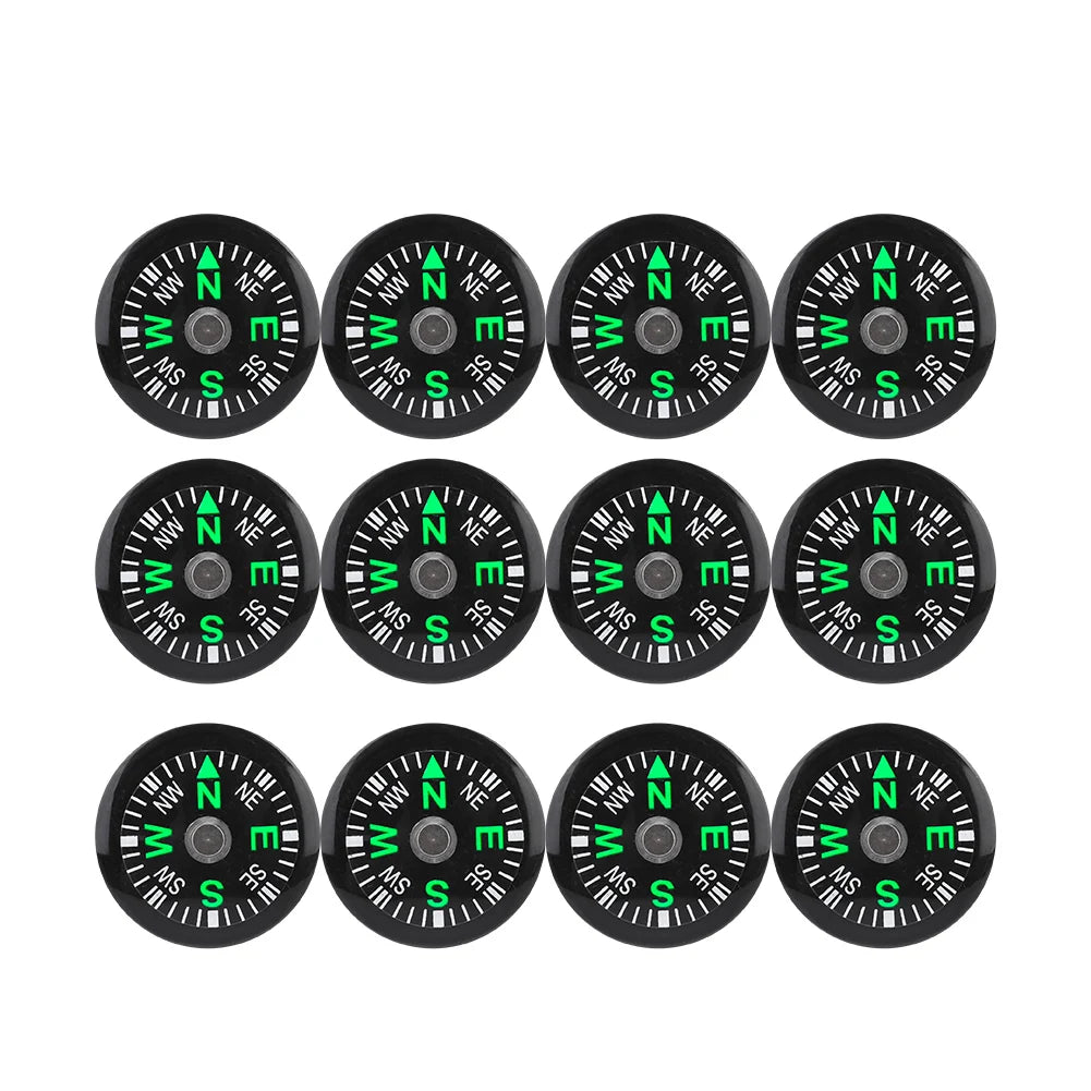 12pcs 20mm Mini Pocket Oil Filled Compass Survival Compasses For Hiking Camping Outdoor Activities Accessory