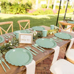 96 Pcs Sage Green Paper Plates And Napkins, 24 Guest Sage Green Party Supplies For Wedding, Birthday,Valentine's Day, Ramadan