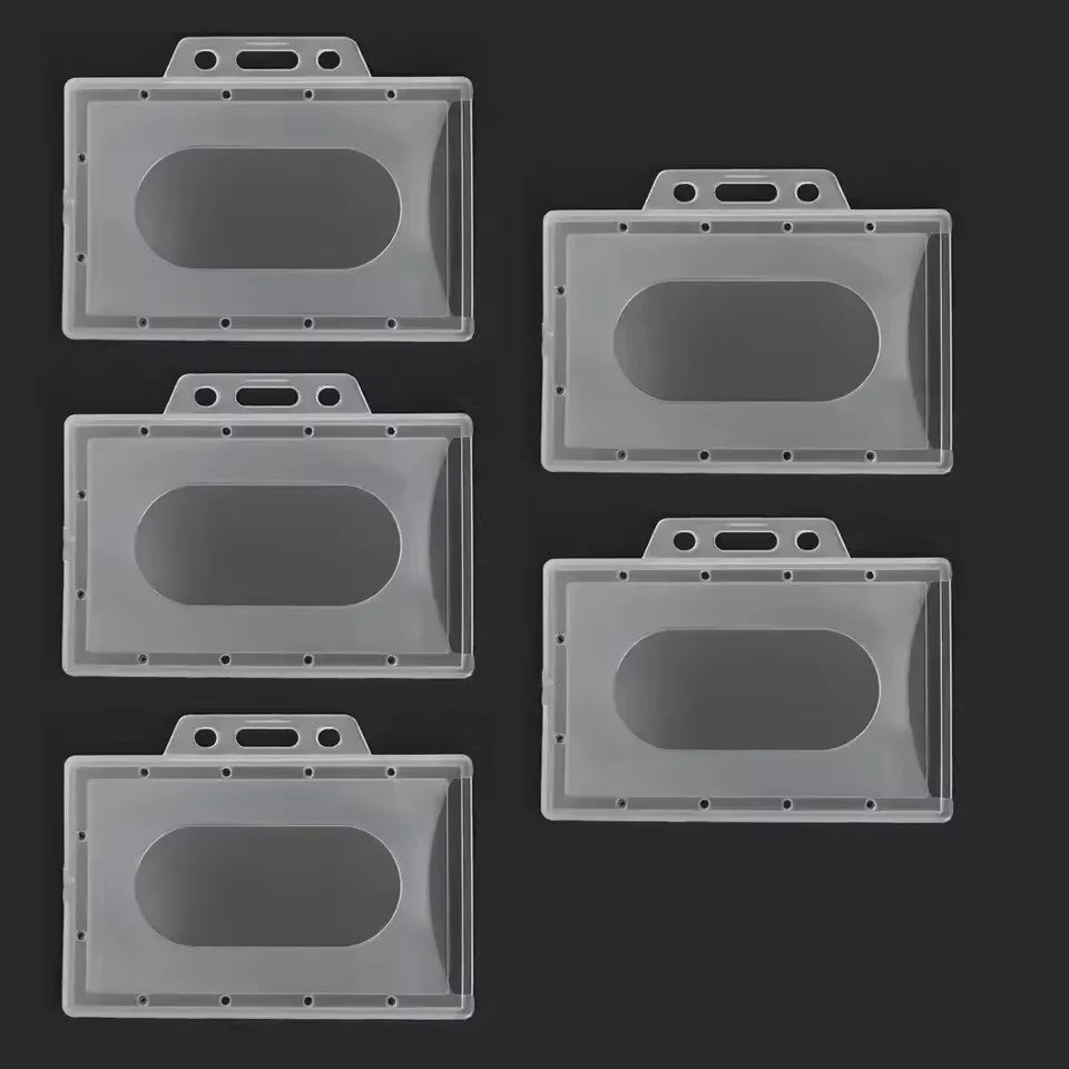 20/5/1PCS Waterproof Clear Plastic PVC ID Card Name Badge Holder Transparent Business Card Sleeve Cover for School Office