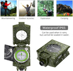 Proster IP65 Compass - Lensatic Sighting, with Clinometer & Carry Bag for Camping, Hiking, Geology