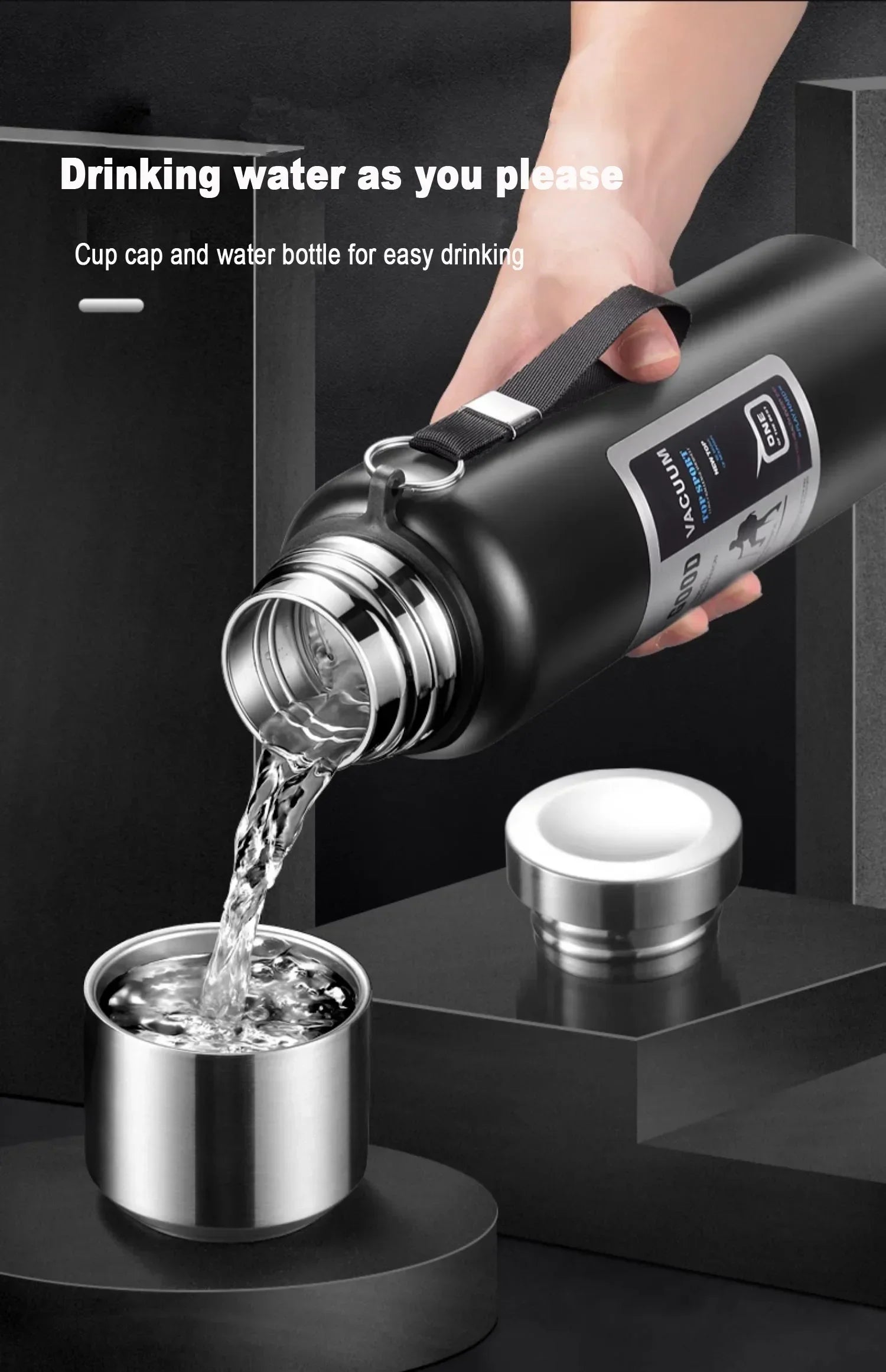 Large Capacity Cold Thermal Thermos Tumbler Stainless Steel Insulated Tea Coffee Water Bottle Insulation Flask Pot Travel Mug