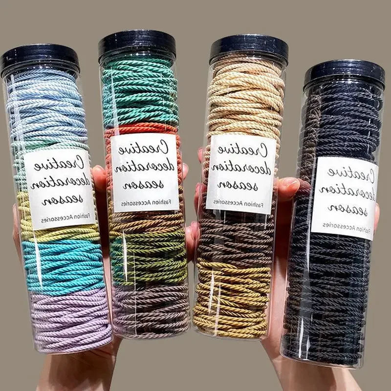 100/200pcs/lot women Hair bands Solid Color Elastic Rubber Band Hair band Headband Scrunchie Hair Accessories for girl women