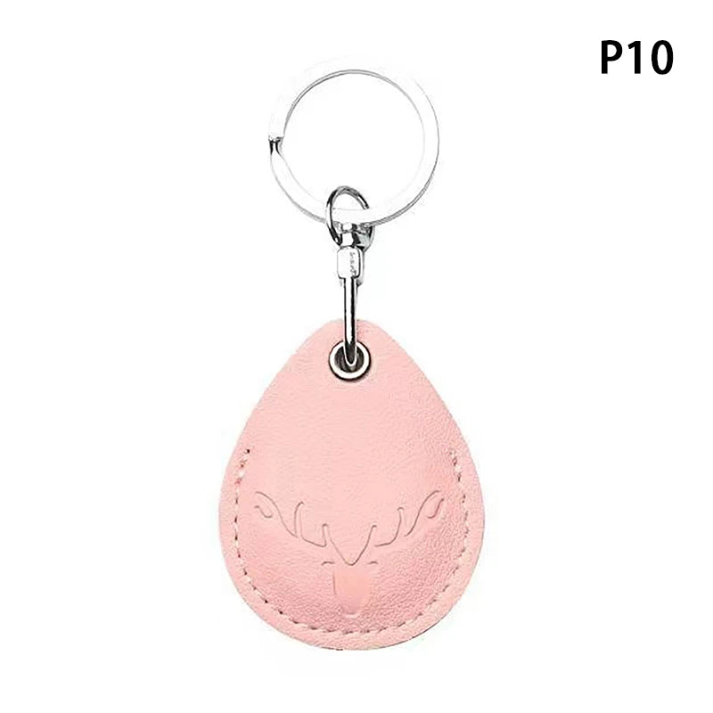 Access Card Case Leather Card Holder Keychain Key Ring Door Lock Access Tags ID Card Case Keychain Access Card Bag