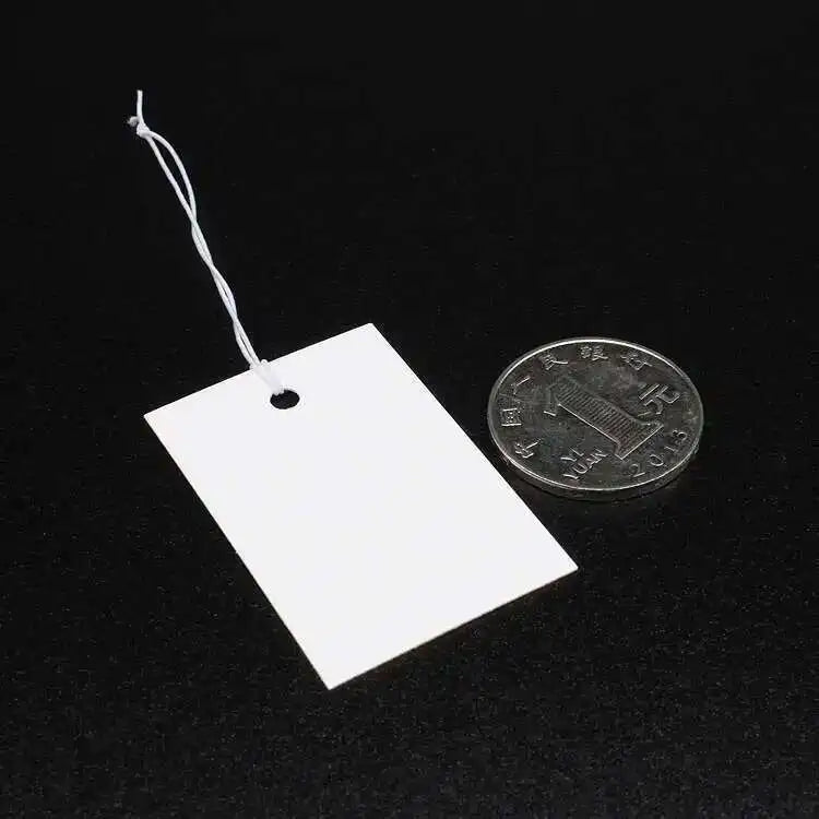 200pcs Hanging Ornaments Card With Elastic Rope Tag White Cardboard Blank Price Label 3cm X 4cm