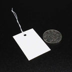 200pcs Hanging Ornaments Card With Elastic Rope Tag White Cardboard Blank Price Label 3cm X 4cm