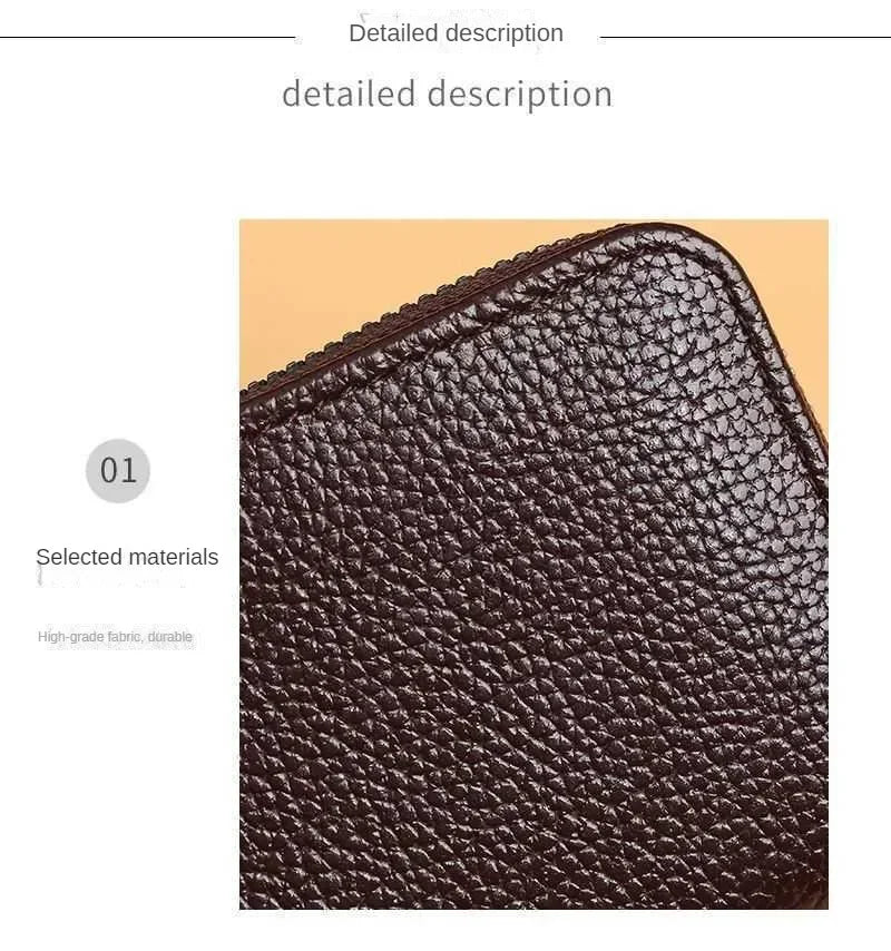 Multi Slot Card Holder Vintage Small Wallet Women Men Business Bank Credit Card Bag Male Coin Pouch Solid Leather Zipper Wallet