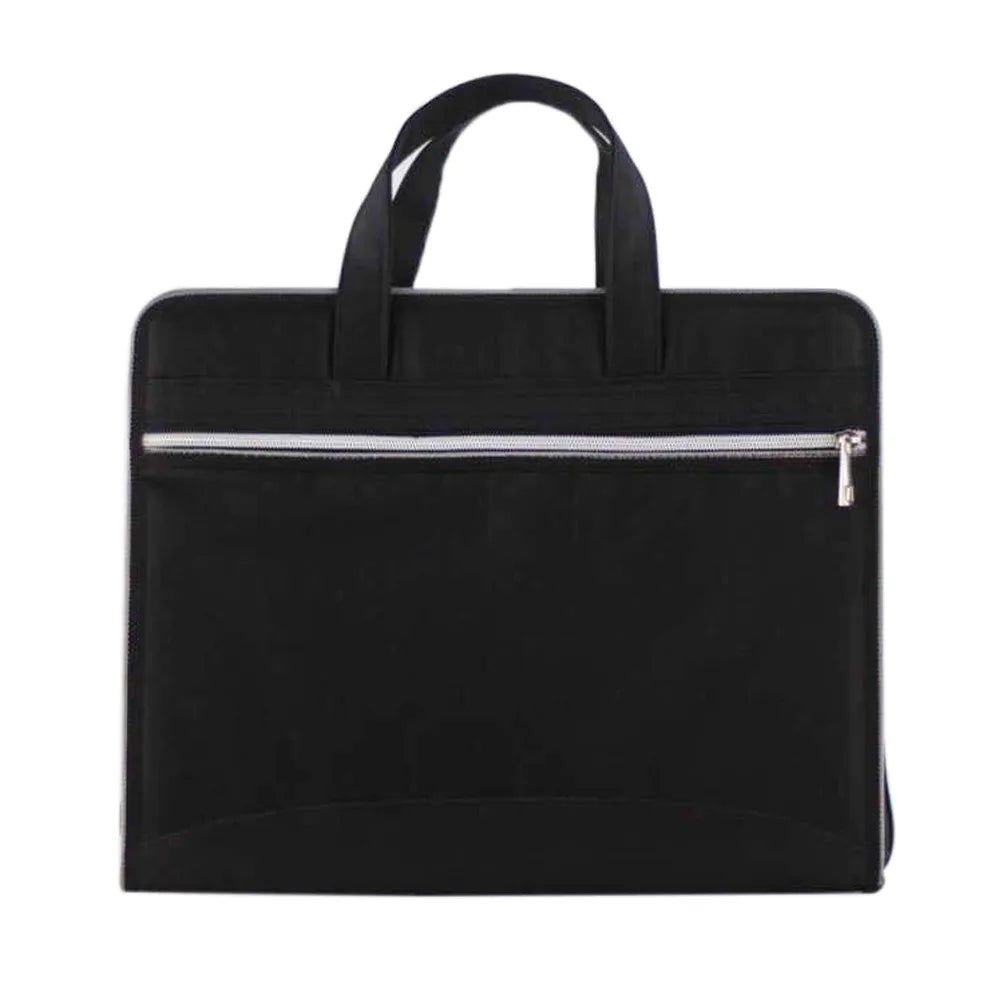 Versatile Canvas A4 Documents File Bag Large Capacity Double Zipper Accordion Folder 12-Layer Business Briefcase