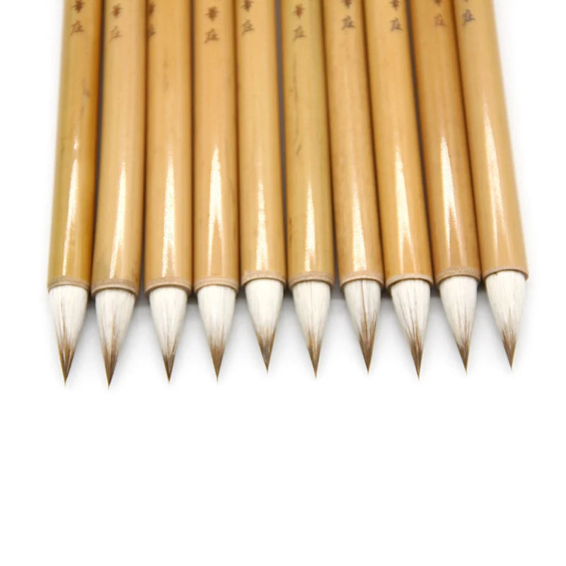 5 Pcs Bamboo Calligraphy Brush Pens Soft Weasel Mix Hair Small Regular Script Writing Brush Classical Jiju Xiaokai Chinese Pen