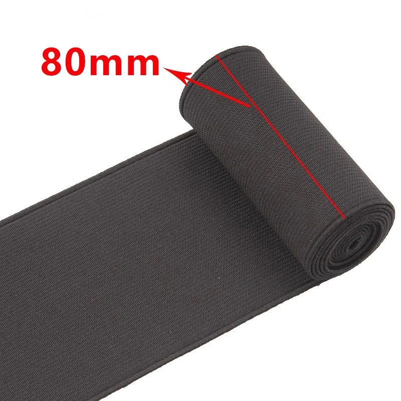 1/2/3/5M 10-80mm Black Elastic Band Nylon Rubber Bands At The Meter Apparel Sewing Bungee Cord Belt Spring Webbing Tape Supplies