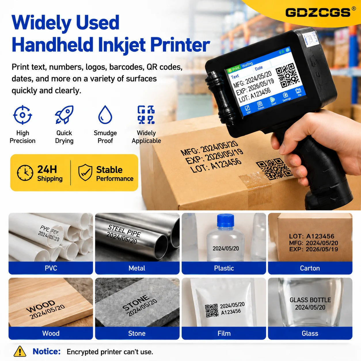 2588+ 2588 2588+M 42ML Ink Cartridge Quick-drying 12.7mm Print Height Universal for unencrypted handheld printer Black