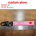Personalized Keyrings Name Embroidered Keychain Wrist Strap Car Key Tag Custom