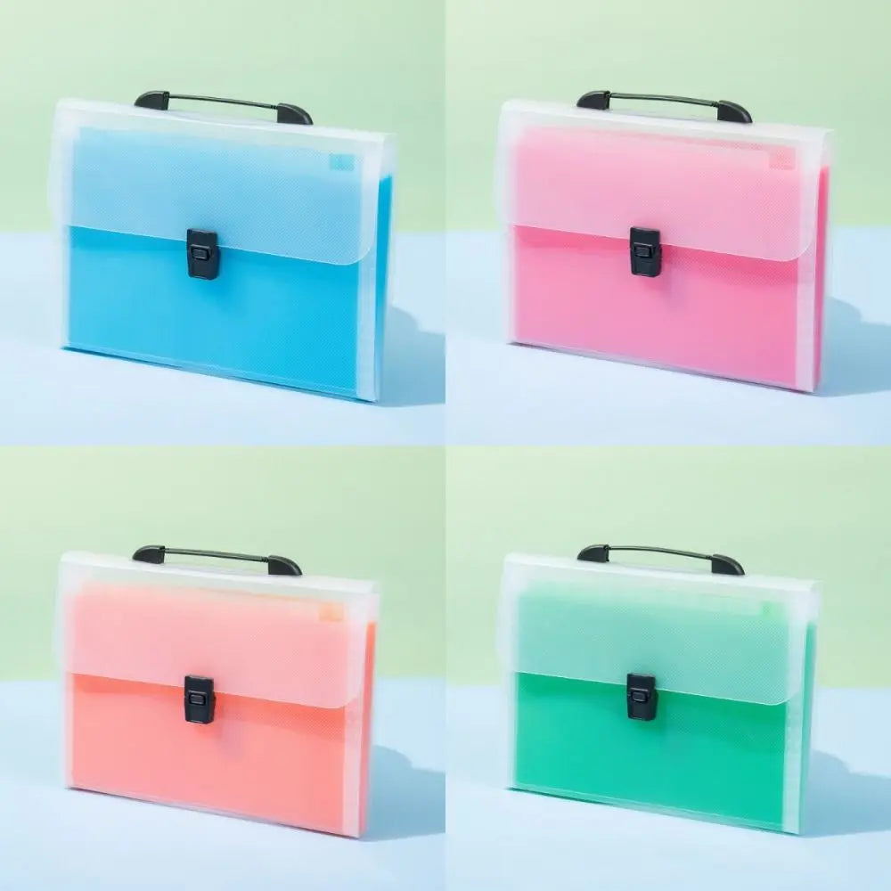 Durable A4 Portable Accordion Bag Organ Bag Large Capacity 13 Layer Folder Transparent Thickened Test Paper Storage Bag Student