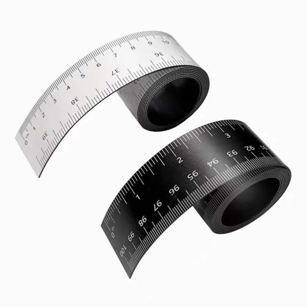 Black Magnetic Border Ruler with Both Inches and Centimeters Dual Scale Flexible Ruler Measuring Tool Magnetic Flexible Ruler