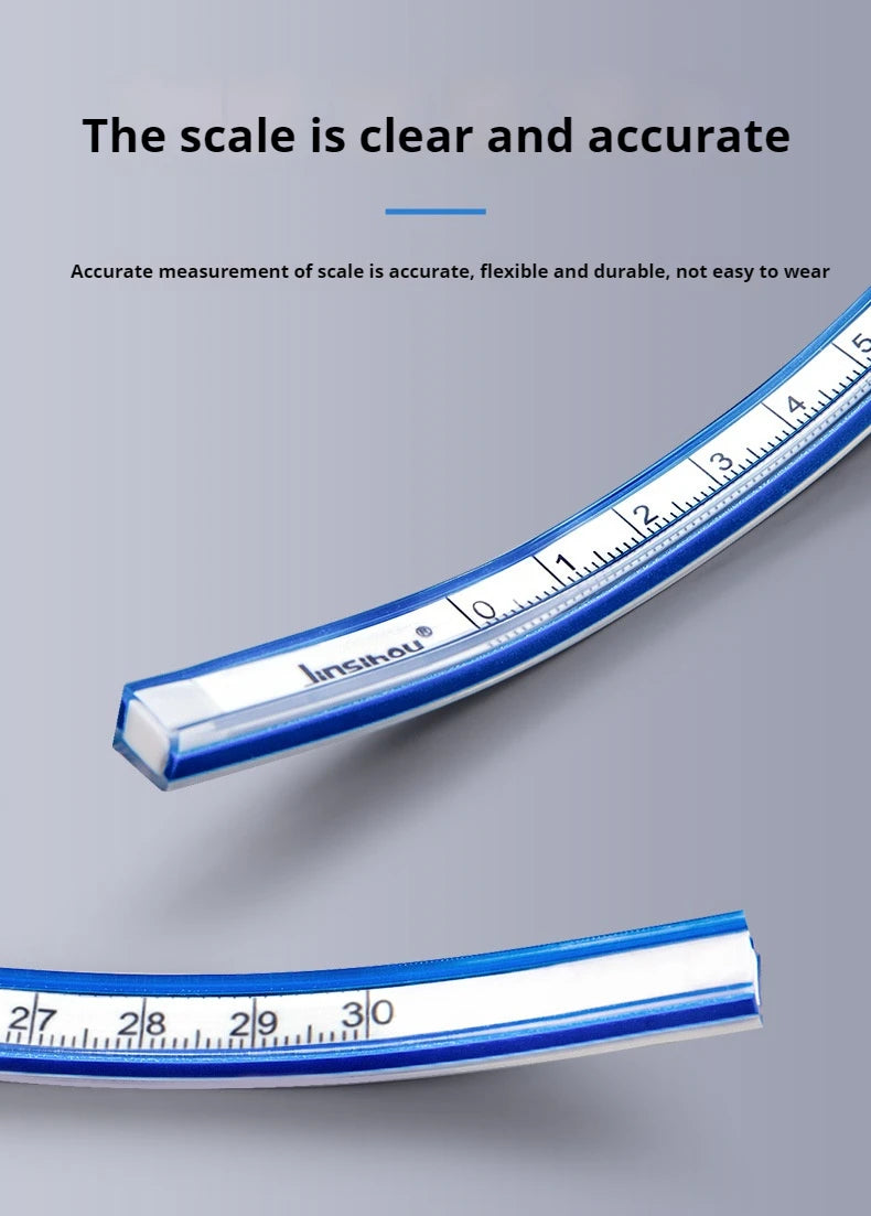 Flexible Curve Ruler Sewing Soft Rulers Drafting Drawing Tool Serpentine Plastic School Office Supplies 30cm 40cm 50cm 60cm