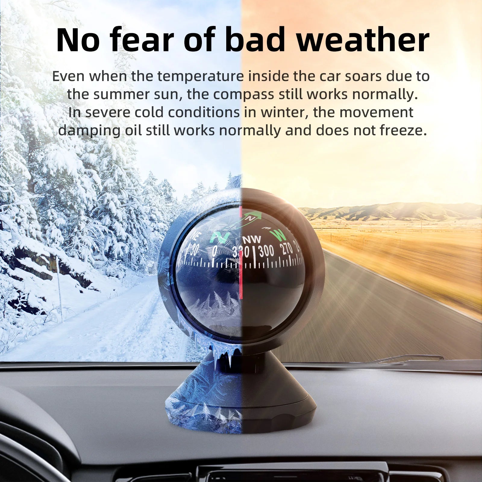 Multifunctional Compass Portable Compact Navigation Device Universal Outdoor High Precision Compass For Car Boat Moto Bicycle
