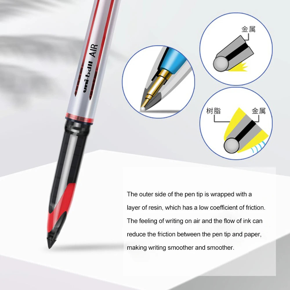 3/6pcs Japan Uniball Gel Pen AIR Straight Liquid Signature Pen UBA-188 Black Technology 0.5/0.7mm Free Writing School Supplies