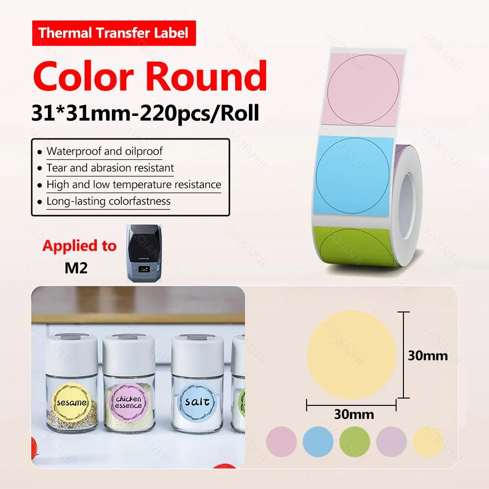 Niimbot M2 Label Printer Color Thermal Transfer Labels Sticker Paper Adhesive Network Organizer Jewelry Tag Label & Color Ribbon
