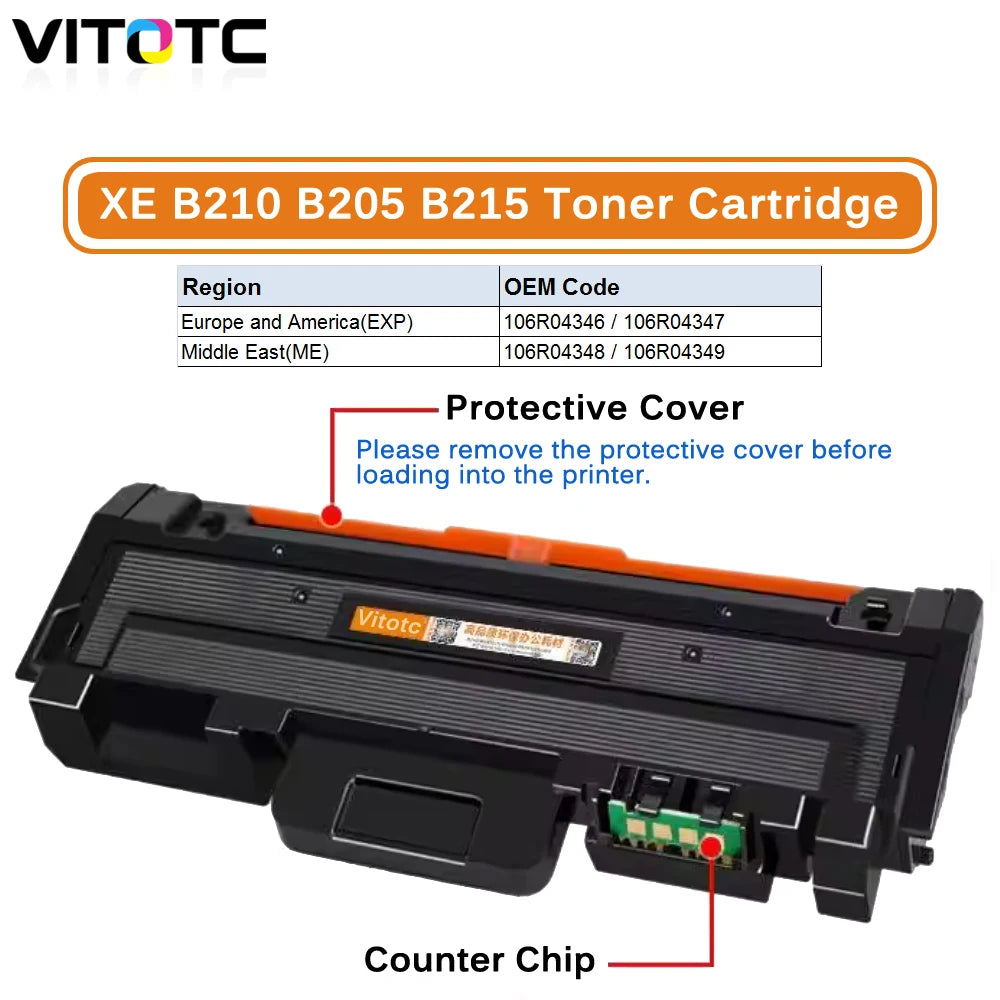 Compatible Toner Cartridge For Xerox B210 B205 B215 NI DNI MULTIFUNCTION PRINTER 106R04346 106R04347 106R04348 106R04349
