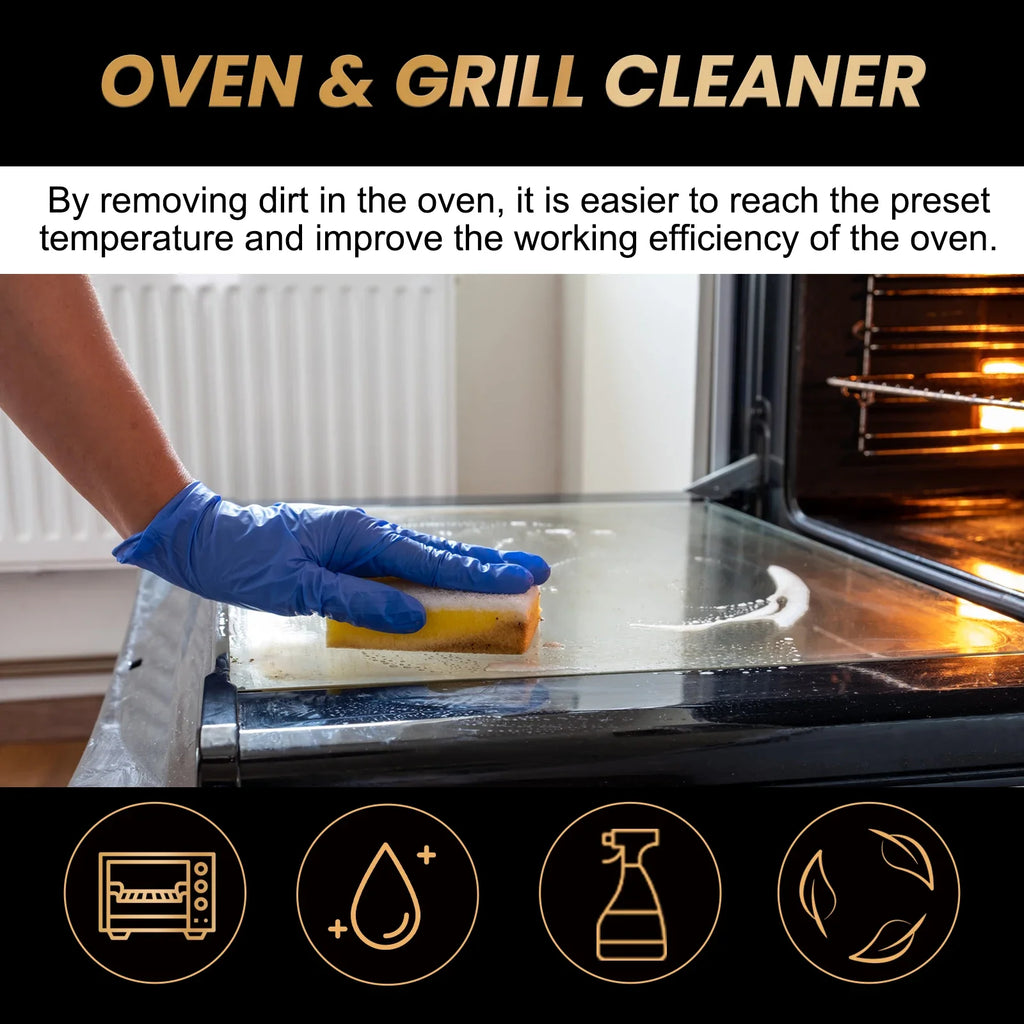 Kitchen Oven Cleaning Foam Spray Powerful Heavy Oil Stain Remover Multi Purpose Cleaner for Grill Stove Cookware Cleaning Tools