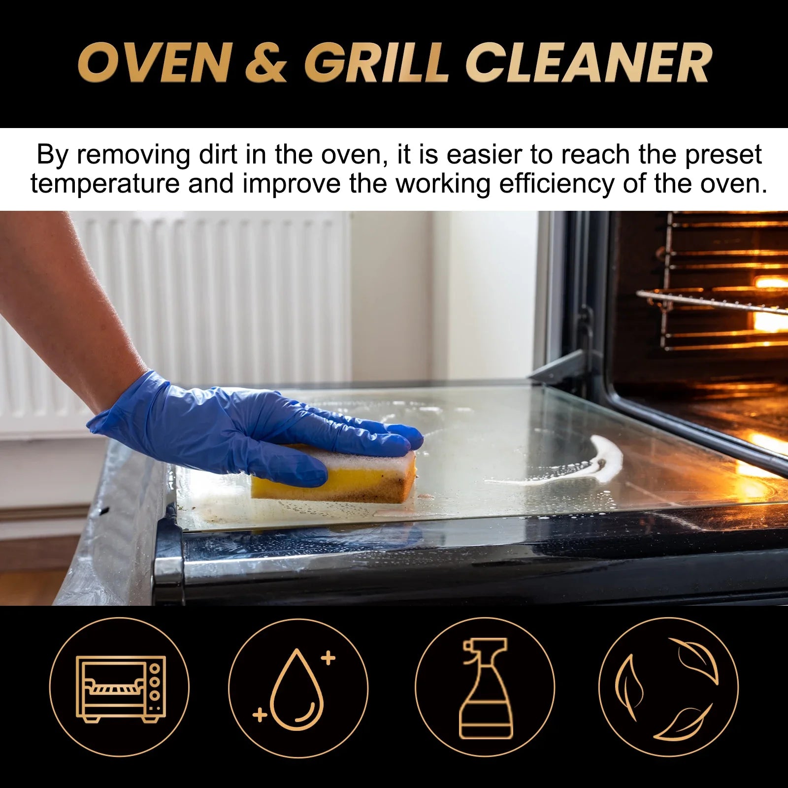 Kitchen Oven Cleaning Foam Spray Powerful Heavy Oil Stain Remover Multi Purpose Cleaner for Grill Stove Cookware Cleaning Tools