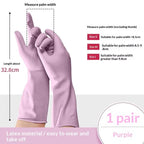 Water Resistant Dish Washing Gloves 1 Pair Durable Latex Rubber Gloves Reusable for Kitchen Cleaning Laundry Gardening Use